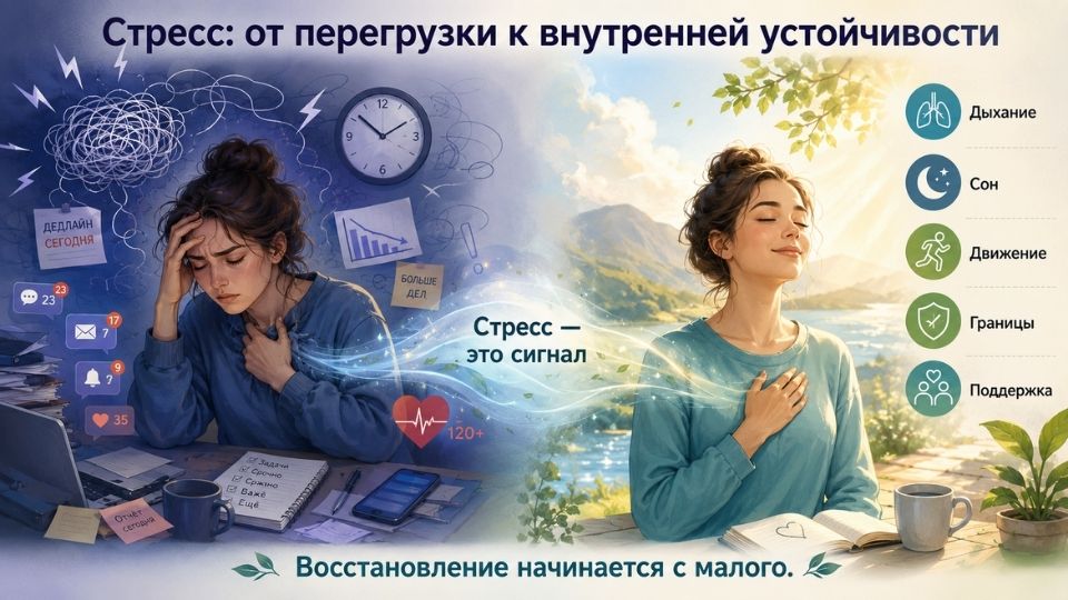 Снижение стресса - результаты до и после