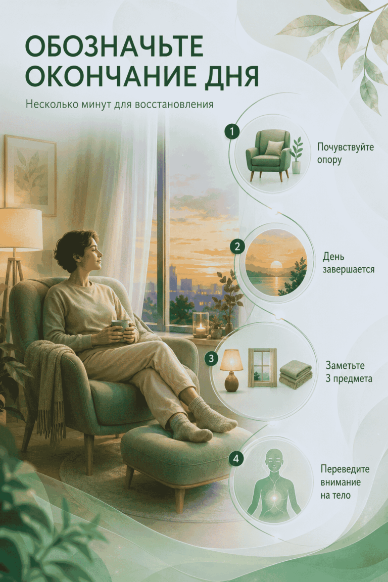 Обозначьте окончание дня