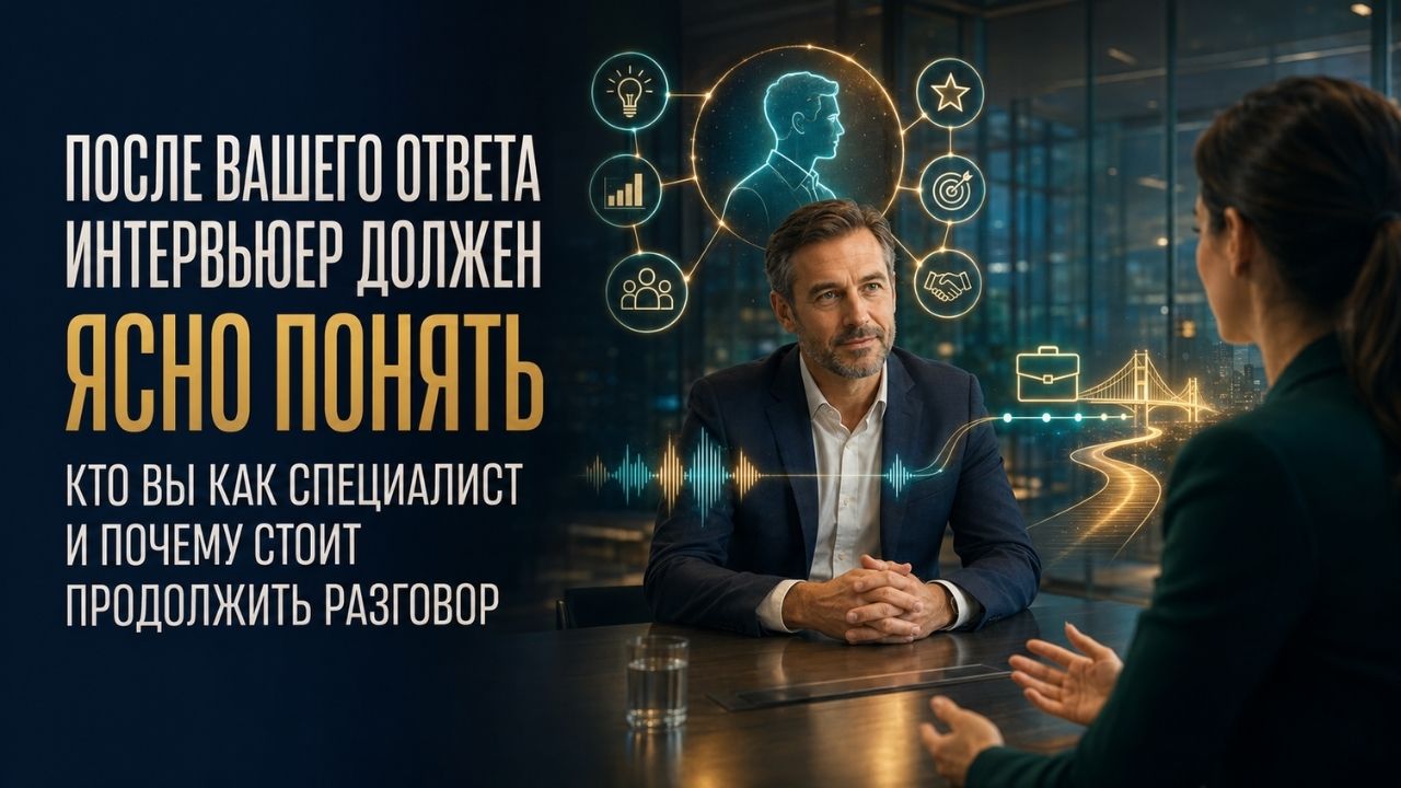 Успешное собеседование - иллюстрация